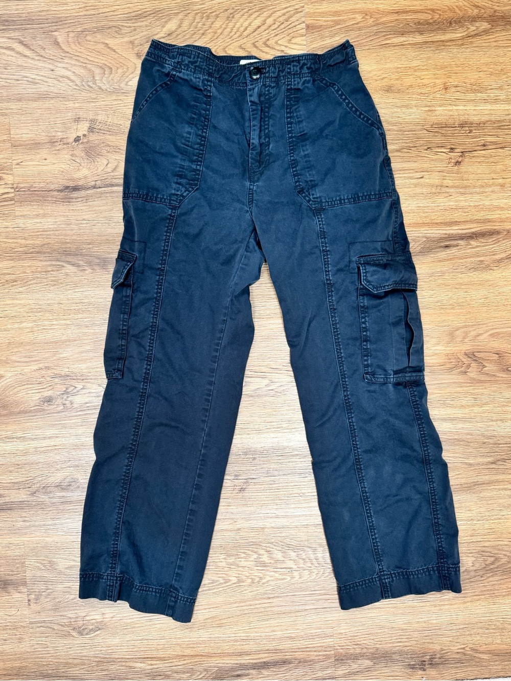 Abercrombie & Fitch Black Wide-Leg Cargo Pants